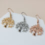 Crystal Detail Tree Dangle Earrings, thumbnail 1 of 6