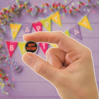 Personalised Birthday Round Lapel Pin Set, 4 of 6