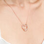 Crystal Encrusted Double Heart Pendant Necklace, thumbnail 8 of 9