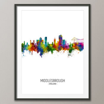 Middlesbrough Skyline Portrait Print And Box Canvas, 3 of 5