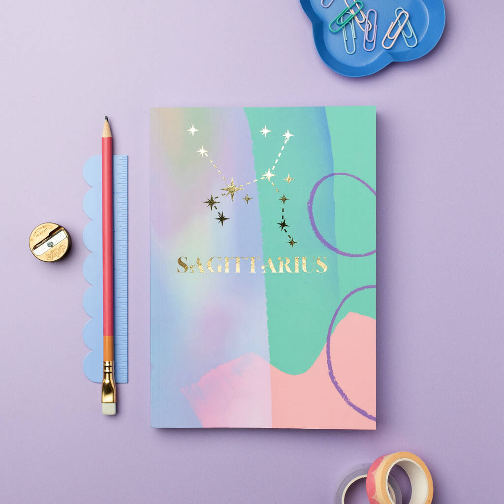 Sagittarius Zodiac A5 Luxury Notebook With Gold Foil, 1 of 6