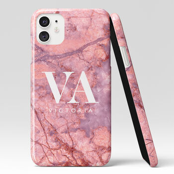 Personalised Pink Marble Phone Case, 6 of 6