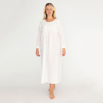 Lizzie Longsleeve Cotton Nightdress, 2 of 3