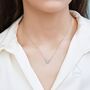 Sterling Silver Tiny Opal Trio Pendant Necklace, thumbnail 3 of 12
