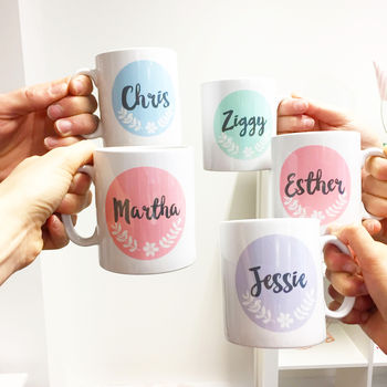 Personalised Pastel Colours Floral Mug, 4 of 6
