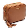 Personalised Tan Leather Handbag With Canvas Strap, thumbnail 5 of 6
