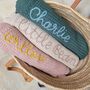 Hand Embroidered Baby Name Blanket, thumbnail 1 of 5