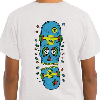 Colour In Skull Skate Board T Shirt, 8 of 8