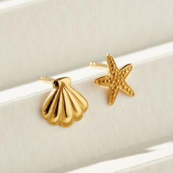 Starfish And Shell Stud Earrings, 3 of 10