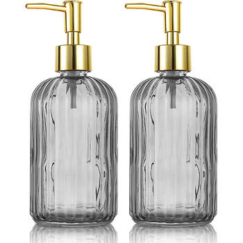 Two Pack Versatile Glass Soap Dispenser Bottle Pump, 8 of 12