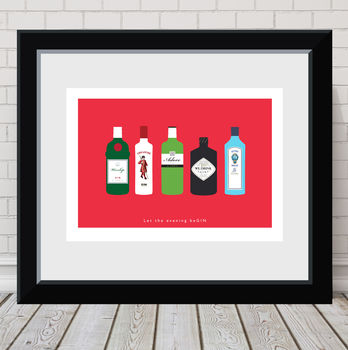 Personalised 'Let The Evening Be Gin' Print, 9 of 10