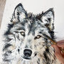 Inky Wolf Blank Greeting Card, thumbnail 3 of 4