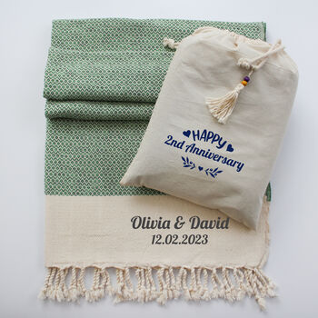 Personalised Cotton Handwoven Throw, Christmas Gift, 9 of 10