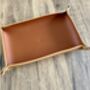 Personalised Rectangle Tan Leather Desk Tray, thumbnail 2 of 12