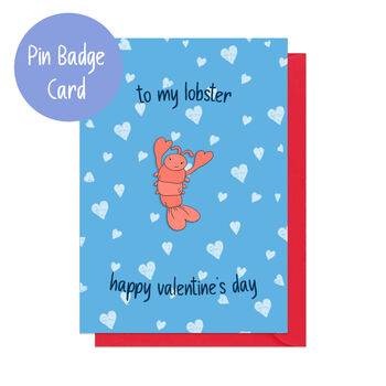 Lobster Pin Badge Valentine's Card, 3 of 3