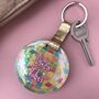 Personalised Rainbow Disco Ball Glitter Keyring, thumbnail 2 of 6