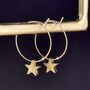 Gold Plated Star Hoops, thumbnail 3 of 3