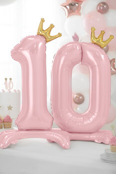 1st Birthday Foil Balloon Light Pink, 3 of 4