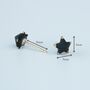 Sterling Silver Gold Tipped Black Star Stud Earrings, thumbnail 2 of 4