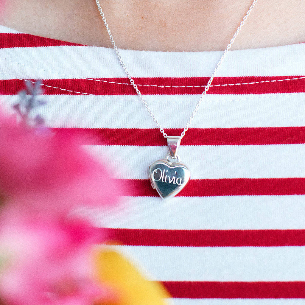 Girl's Personalised Sterling Silver Heart Locket, 1 of 10