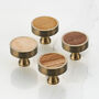 Brass Knobs Wood Insert Antique Gold, thumbnail 1 of 6