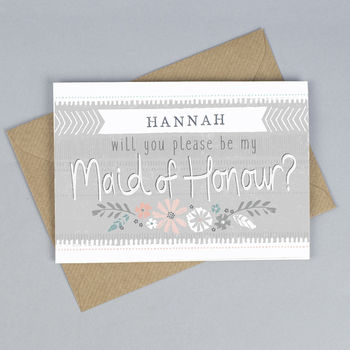 Will You Be My Maid Of Honour? Card Personalised, 2 of 3