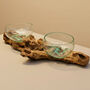 Molten Glass Bowls On Wood Decorative Tableware, thumbnail 2 of 9