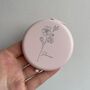 Personalised Engraved Pink Flower Pocket Mirror, thumbnail 1 of 4