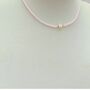 Beaded Choker Necklace Light Pink Beads And A Faux Pearl, thumbnail 4 of 6