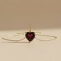 Garnet January Birthstone Gold Plated Necklace, thumbnail 1 of 4