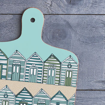 Beach Huts Illustrated Chopping Board, 4 of 4