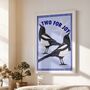 Two For Joy Baby Blue Magpie Art Print, thumbnail 7 of 11