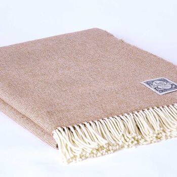Personalised Neutral Beige Merino Wool Throw Collection, 4 of 8