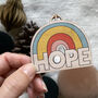 Hope Wooden Christmas Tree Decoration, thumbnail 1 of 4