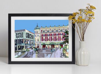 Crucible And Lyceum Theatre, Sheffield Illustration Art Print, 2 of 3
