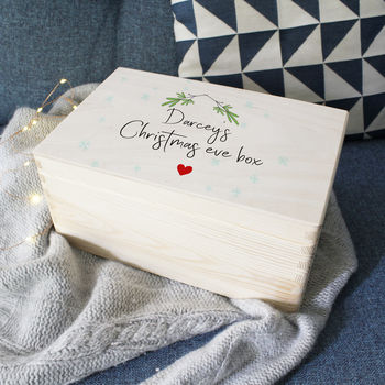 Personalised Christmas Eve Wooden Keepsake Box, 6 of 10