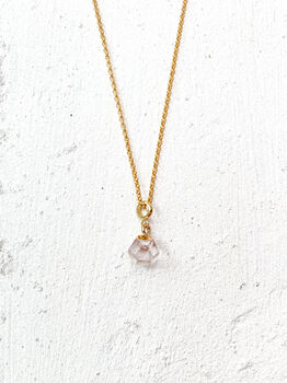 Clear Quartz Nugget Necklace 18k Gold Plated Christmas Gift Present, 6 of 6