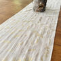 Holly Leaves Christmas Table Runner, Cream And Gold Muslin, thumbnail 8 of 8