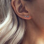 Dara. Sterling Silver Tiny Opal Stud Earrings, thumbnail 2 of 5