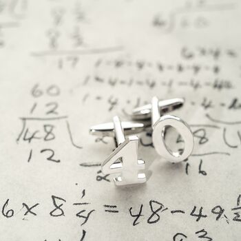 Contemporary Age Personalised Cufflinks, 2 of 3