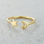Personalised Moon And Star Open Ring, thumbnail 3 of 10