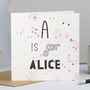 Personalised New Baby Card With Initial And Name, thumbnail 1 of 3
