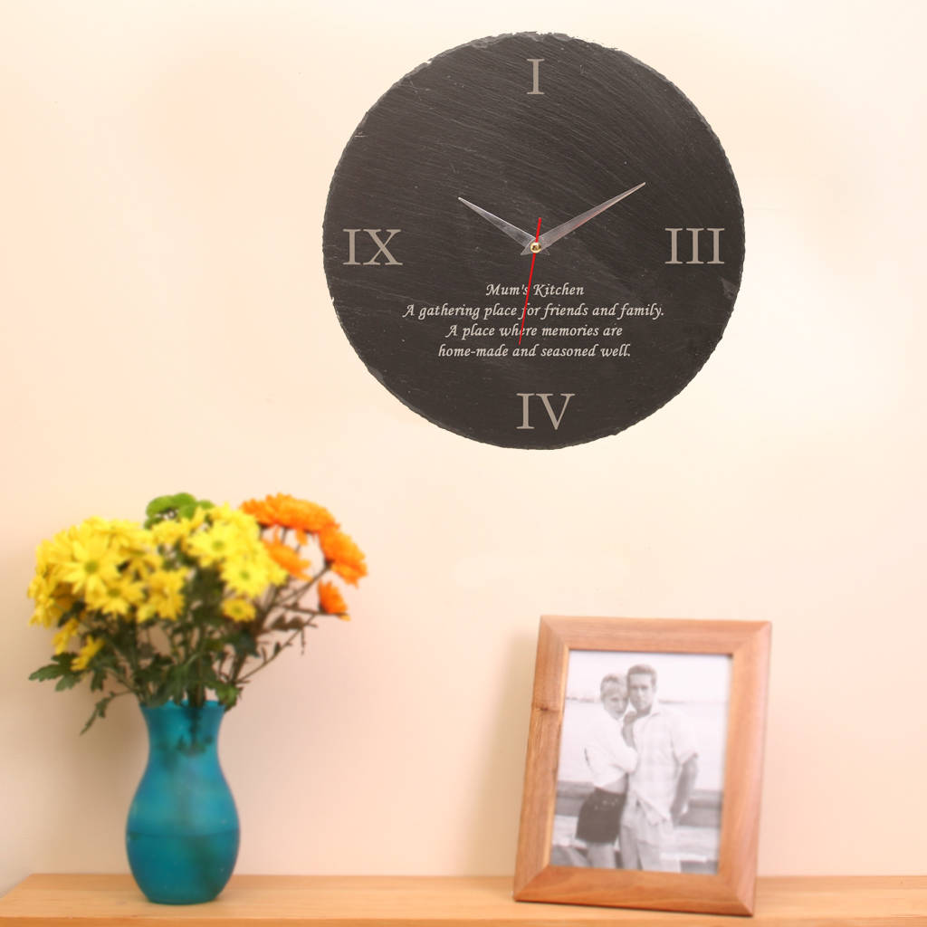 Personalised Slate Wall Clock By