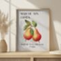 French Fruit Market Art Print Poster, France, Fruit, Pear, Hand Drawn, thumbnail 2 of 4