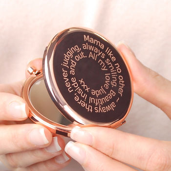 Personalised Rose Gold Plated Compact Mirror, 2 of 10