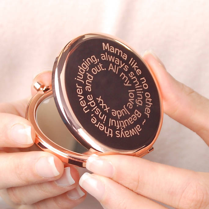 Personalised Rose Gold Plated Compact Mirror, 1 of 8