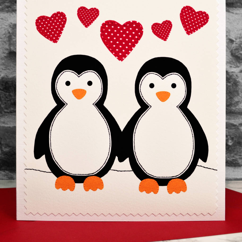 'Penguins' Personalised Valentines Card By Jenny Arnott Cards & Gifts ...