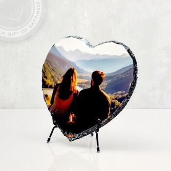 Large Heart Rock Photo Slate Personalised Photo Gift, 9 of 10