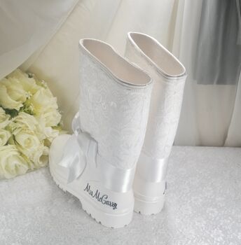 Personalised Bridal Wellies Boots, 9 of 9