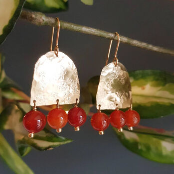 'Titans Hestia' Carnelian And Ethical Brass Earrings, 4 of 4